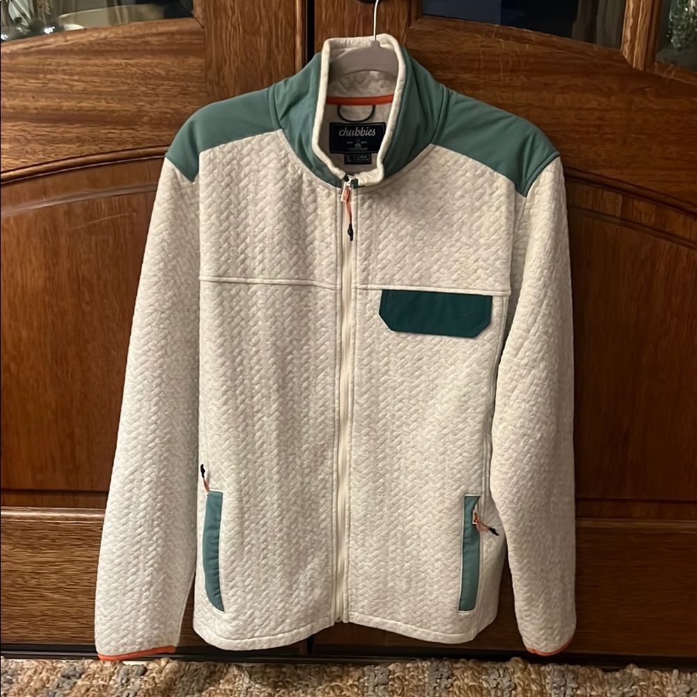 Chubbies Men's White and Green Jacket